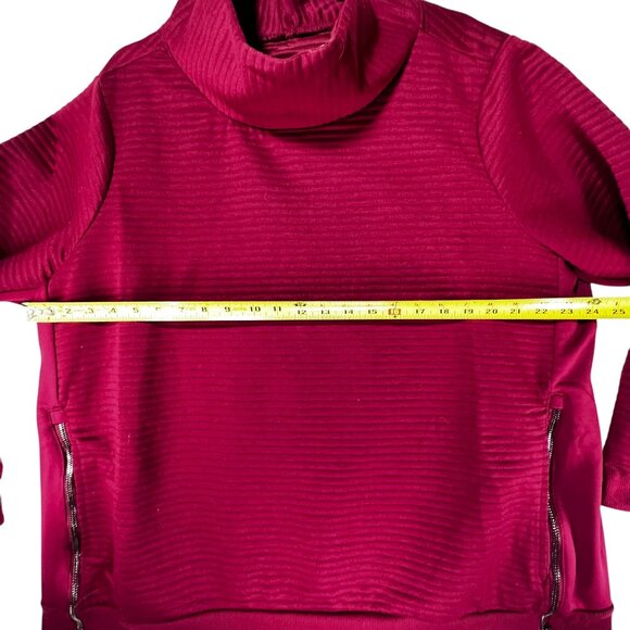 Ribbed Mock Neck Pullover Shirt Side Zippers 2X Magenta The Sweatshirt Project - Picture 13 of 13